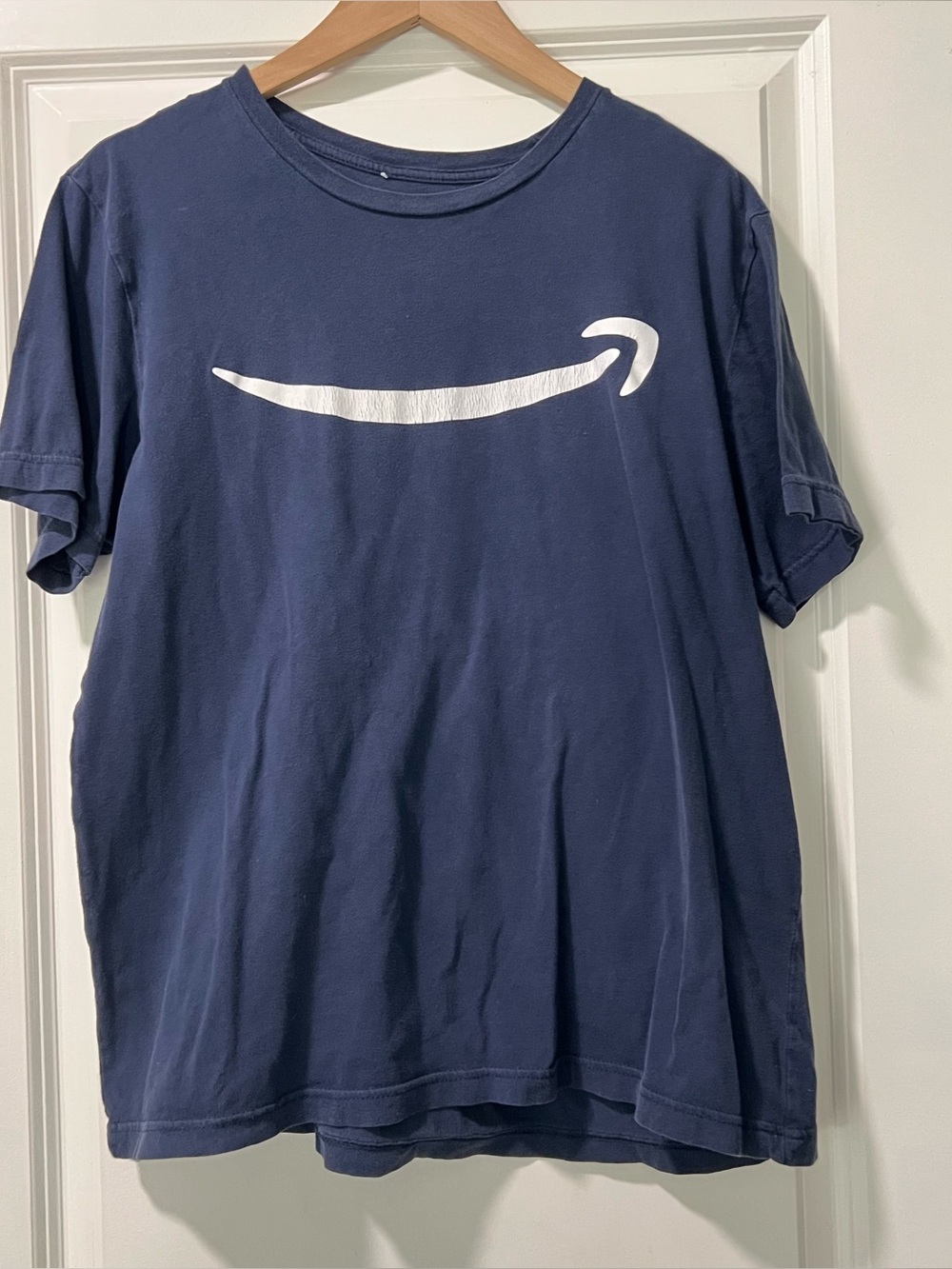 Amazon Employee T-shirt Size Large Navy Blue Tee E-swag Lightweight Soft